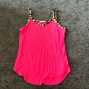 bom bom cheetah print hem tank top